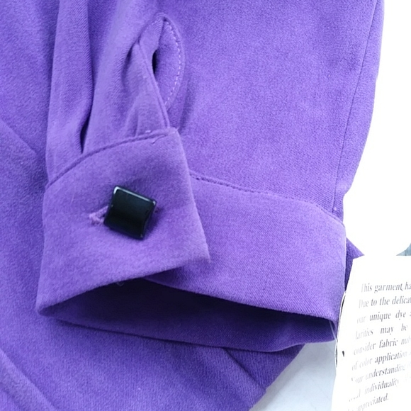 NEW Jessica Howard Pleated Cropped Zip Up Blazer Jacket 12P Purple - Picture 9 of 16